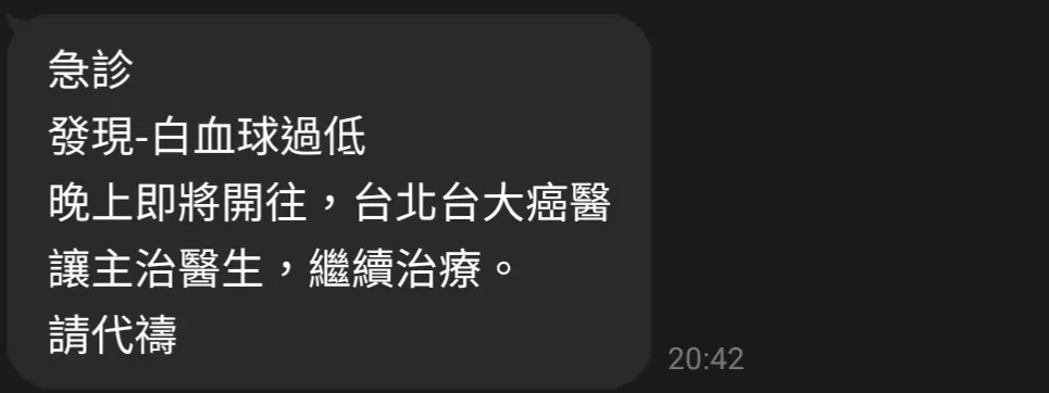 幫Beryle 姐妹高燒不退禱告